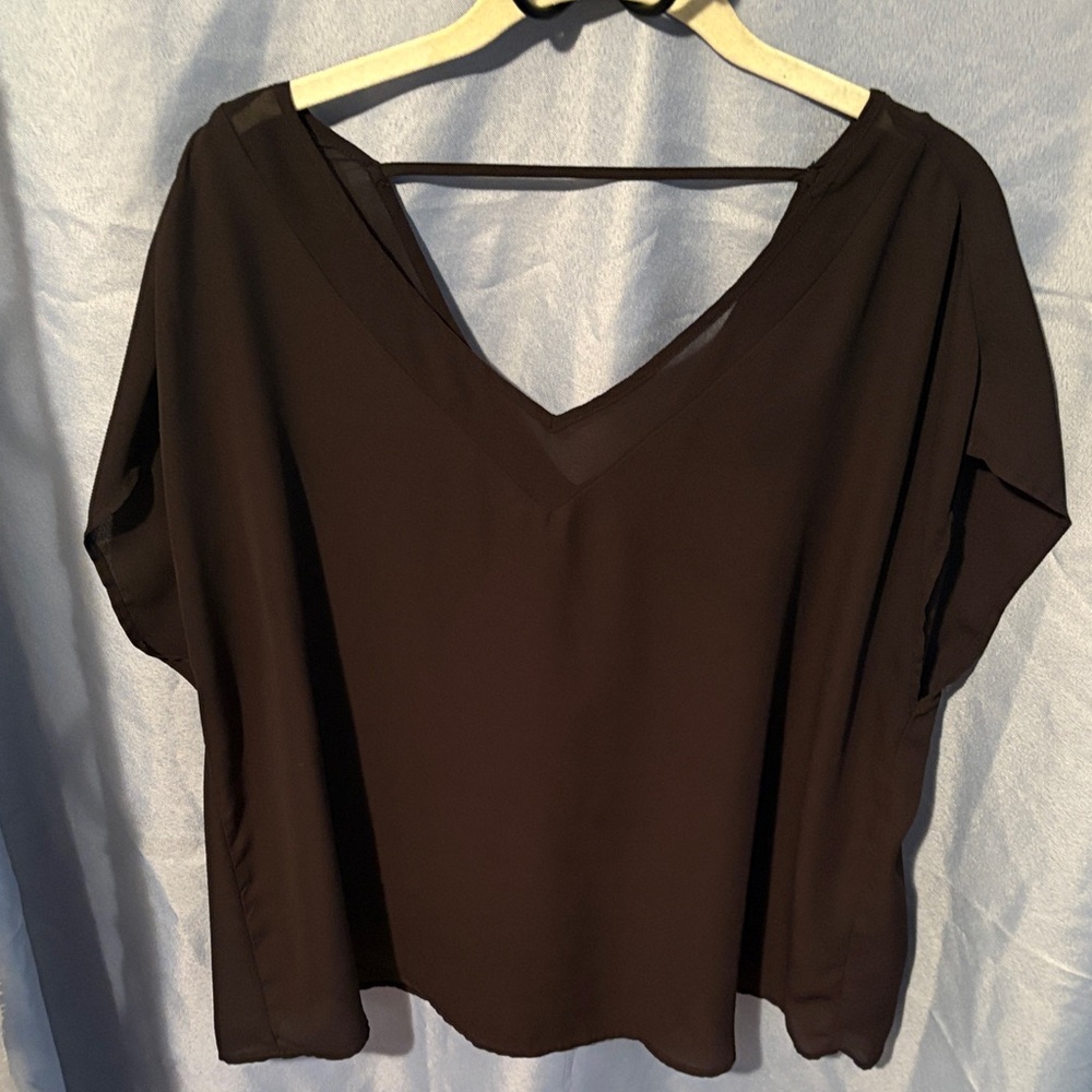 Torrid Black V-Neck Blouse